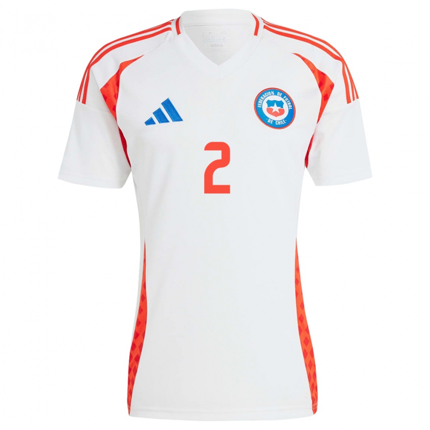 Niño Camiseta Chile Gabriel Suazo #2 Blanco 2ª Equipación 24-26 La Camisa Chile