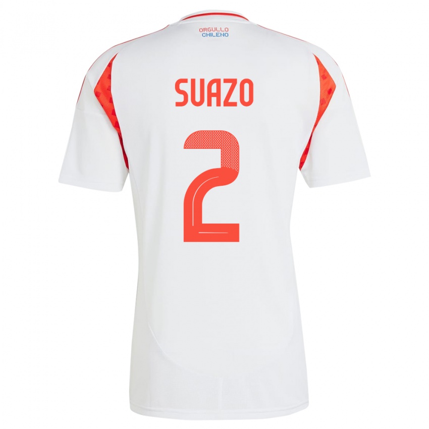 Niño Camiseta Chile Gabriel Suazo #2 Blanco 2ª Equipación 24-26 La Camisa Chile