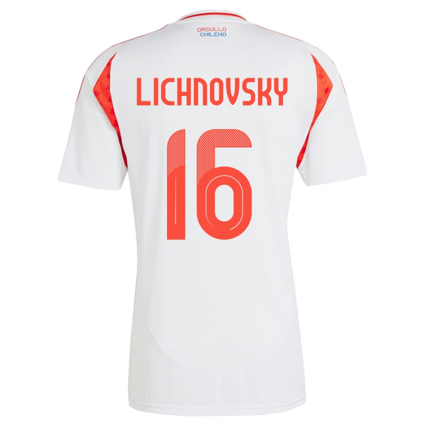 Niño Camiseta Chile Igor Lichnovsky #16 Blanco 2ª Equipación 24-26 La Camisa Chile