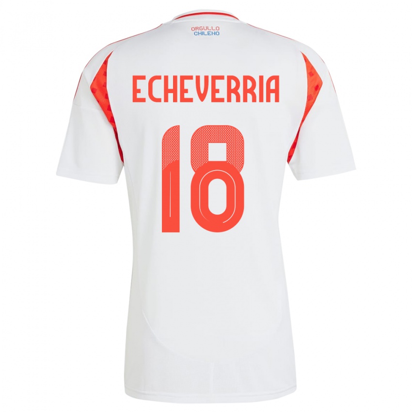 Niño Camiseta Chile Rodrigo Echeverría #18 Blanco 2ª Equipación 24-26 La Camisa Chile