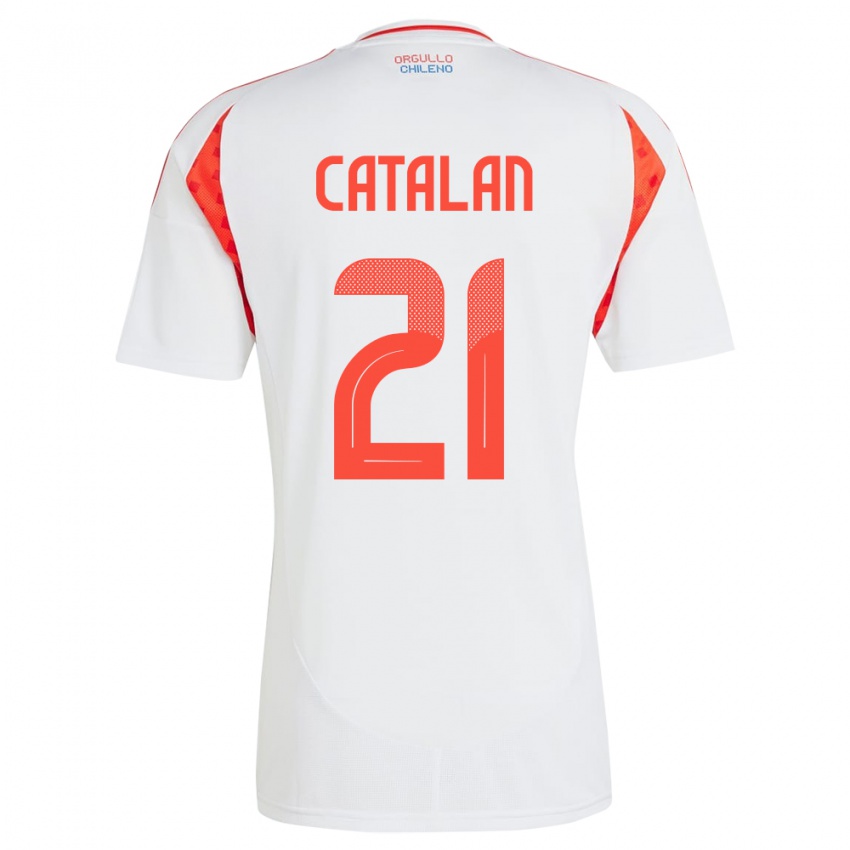 Niño Camiseta Chile Matías Catalán #21 Blanco 2ª Equipación 24-26 La Camisa Chile