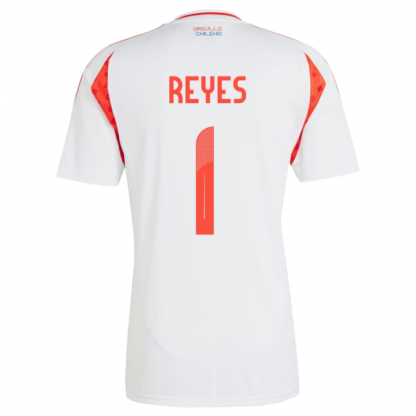 Niño Camiseta Chile Vicente Reyes #1 Blanco 2ª Equipación 24-26 La Camisa Chile