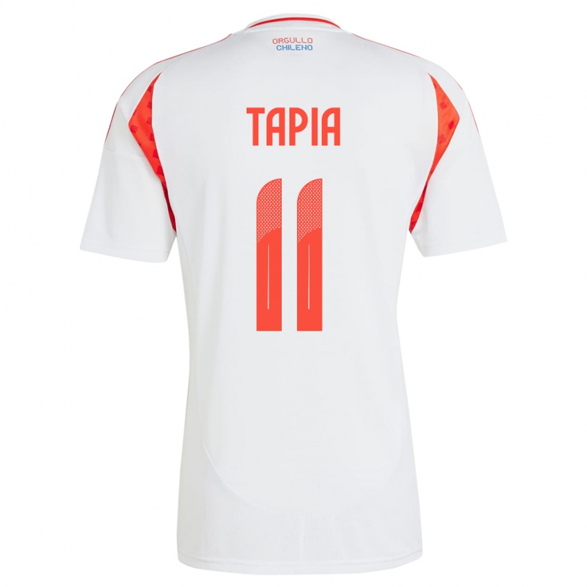 Niño Camiseta Chile Gonzalo Tapia #11 Blanco 2ª Equipación 24-26 La Camisa Chile