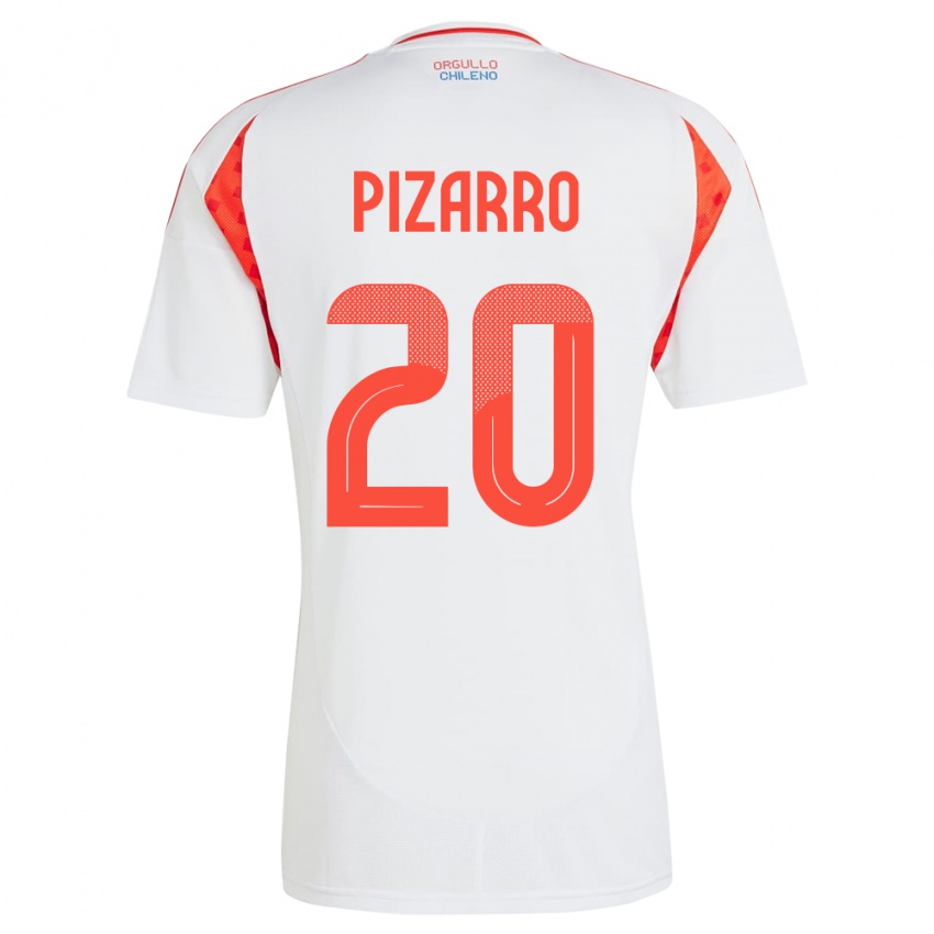 Niño Camiseta Chile Damián Pizarro #20 Blanco 2ª Equipación 24-26 La Camisa Chile