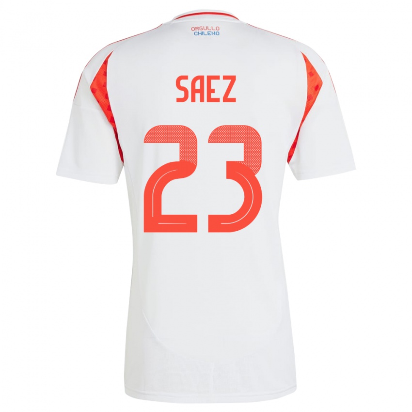 Niño Camiseta Chile Ignacio Sáez #23 Blanco 2ª Equipación 24-26 La Camisa Chile