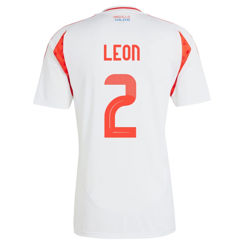 Niño Camiseta Chile Maicol León #2 Blanco 2ª Equipación 24-26 La Camisa Chile