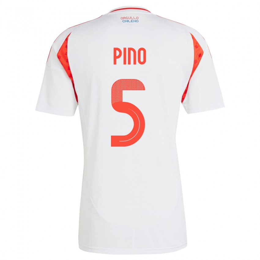 Niño Camiseta Chile Sebastián Pino #5 Blanco 2ª Equipación 24-26 La Camisa Chile