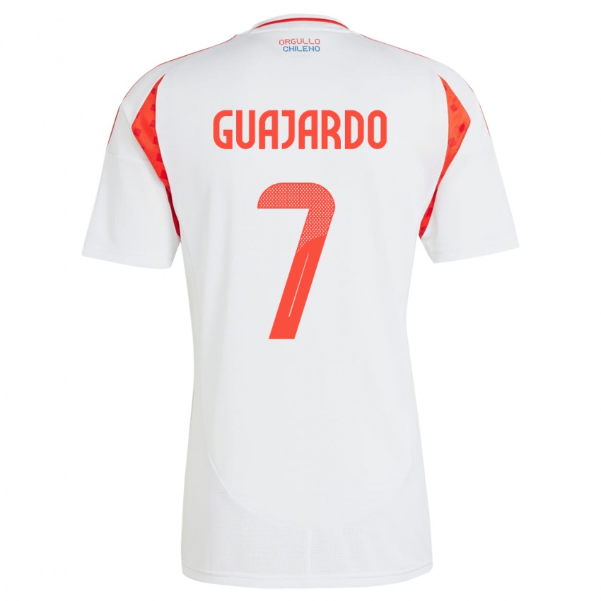 Niño Camiseta Chile Paolo Guajardo #7 Blanco 2ª Equipación 24-26 La Camisa Chile