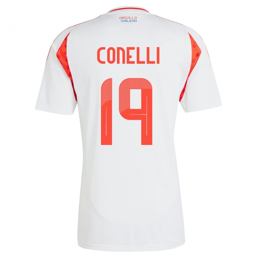 Niño Camiseta Chile Vicente Conelli #19 Blanco 2ª Equipación 24-26 La Camisa Chile