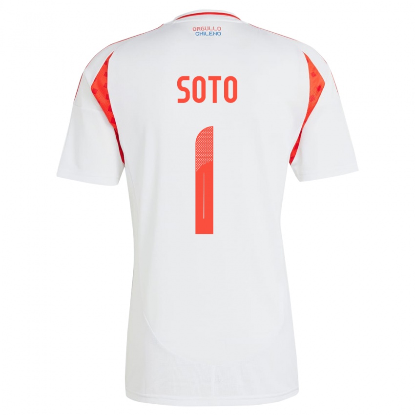 Niño Camiseta Chile Fernando Soto #1 Blanco 2ª Equipación 24-26 La Camisa Chile