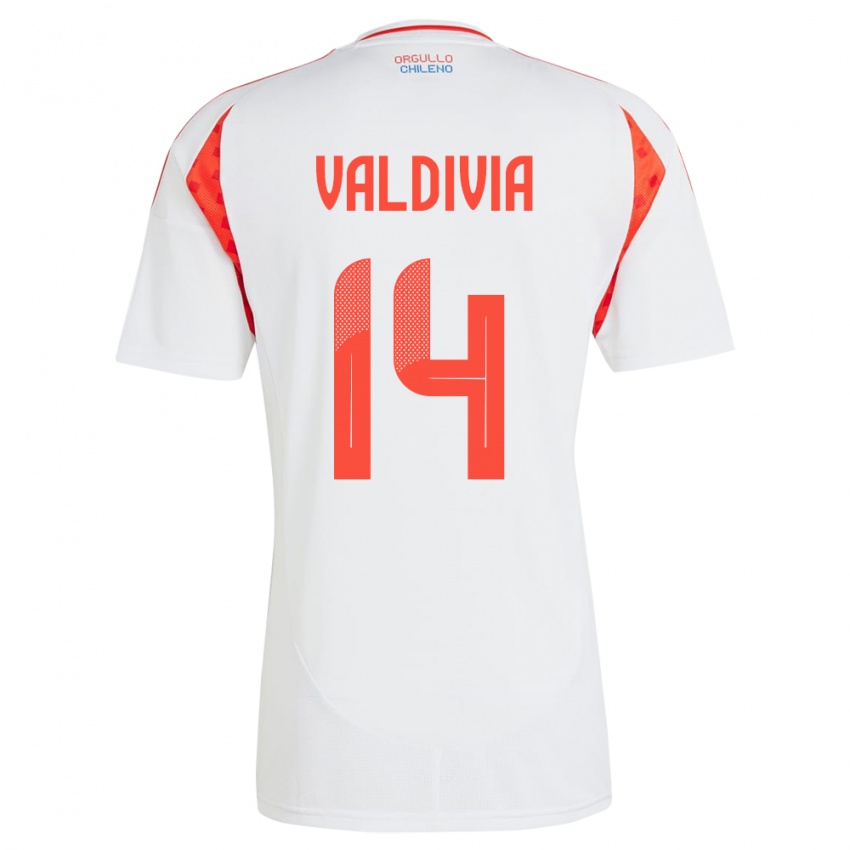 Niño Camiseta Chile Felipe Valdivia #14 Blanco 2ª Equipación 24-26 La Camisa Chile