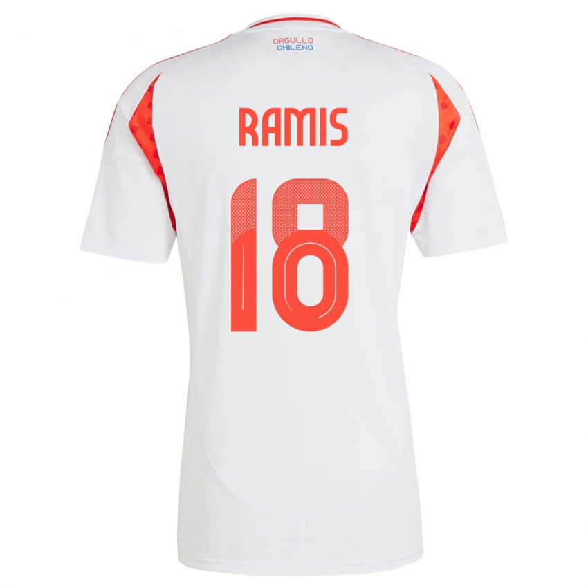 Niño Camiseta Chile Oliver Ramis #18 Blanco 2ª Equipación 24-26 La Camisa Chile