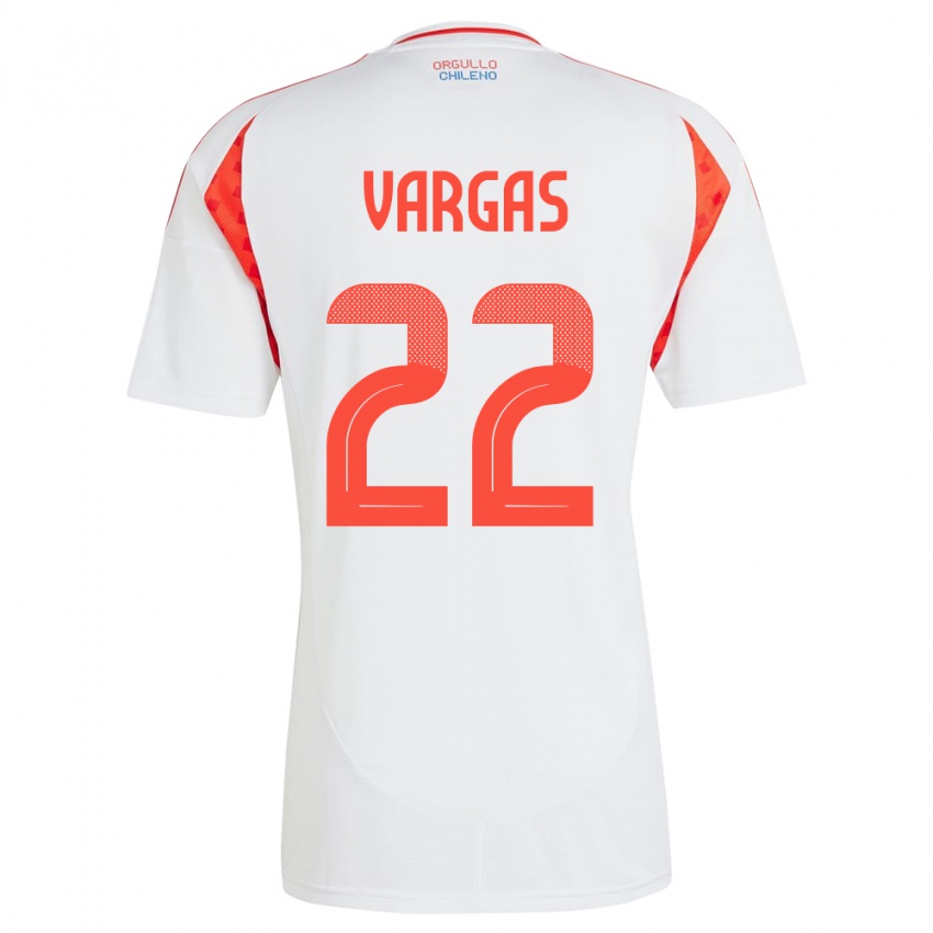 Niño Camiseta Chile Diego Vargas #22 Blanco 2ª Equipación 24-26 La Camisa Chile