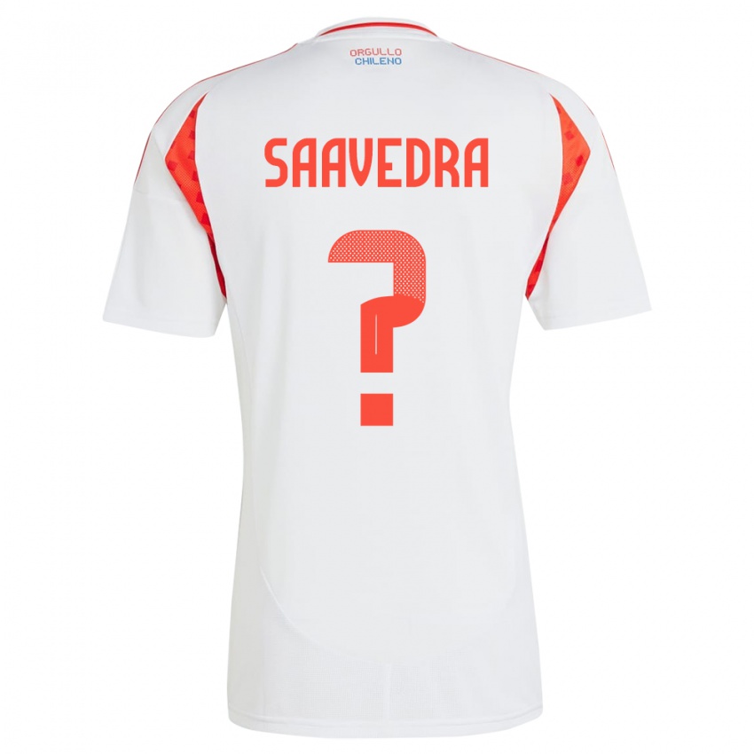 Niño Camiseta Chile Danilo Saavedra #0 Blanco 2ª Equipación 24-26 La Camisa Chile