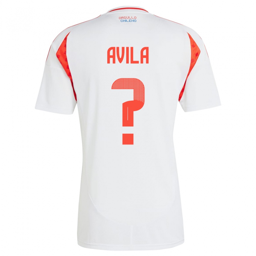 Niño Camiseta Chile Gustavo Ávila #0 Blanco 2ª Equipación 24-26 La Camisa Chile