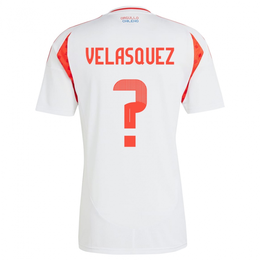 Niño Camiseta Chile Milovan Velásquez #0 Blanco 2ª Equipación 24-26 La Camisa Chile