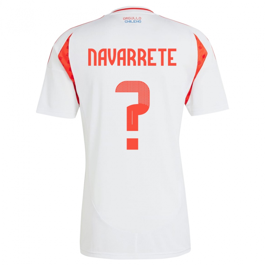 Niño Camiseta Chile Sebastián Navarrete #0 Blanco 2ª Equipación 24-26 La Camisa Chile