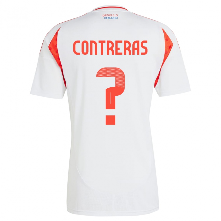 Niño Camiseta Chile Mathías Contreras #0 Blanco 2ª Equipación 24-26 La Camisa Chile