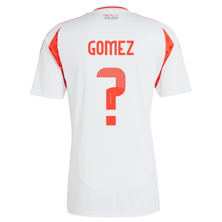 Niño Camiseta Chile Cristóbal Gómez #0 Blanco 2ª Equipación 24-26 La Camisa Chile