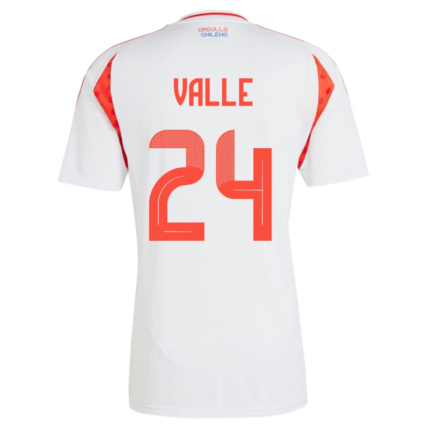 Niño Camiseta Chile Alessandra Valle #24 Blanco 2ª Equipación 24-26 La Camisa Chile