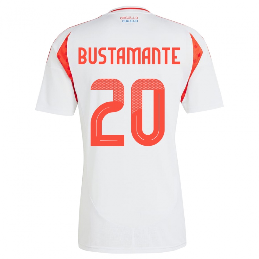 Niño Camiseta Chile Paloma Bustamante #20 Blanco 2ª Equipación 24-26 La Camisa Chile