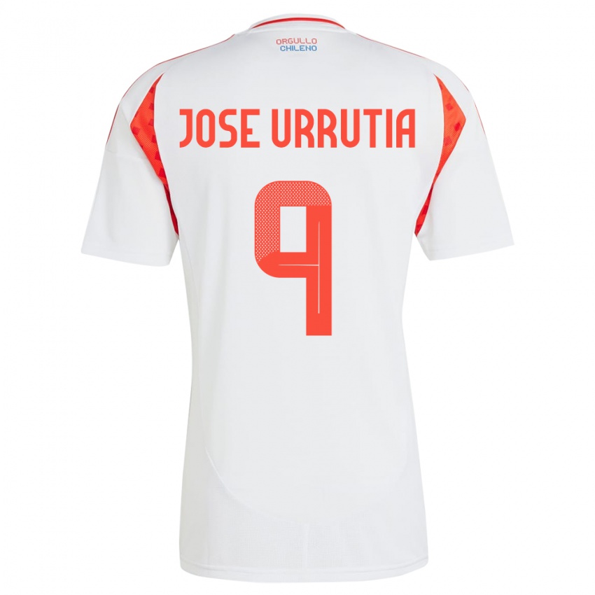 Niño Camiseta Chile María José Urrutia #9 Blanco 2ª Equipación 24-26 La Camisa Chile