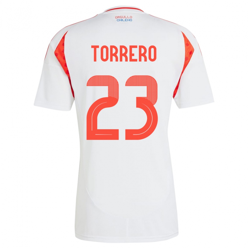 Niño Camiseta Chile Ryann Torrero #23 Blanco 2ª Equipación 24-26 La Camisa Chile