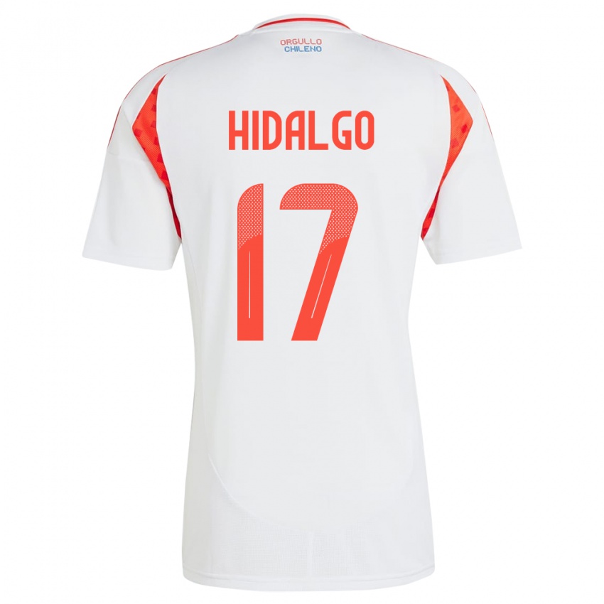 Niño Camiseta Chile Fernanda Hidalgo #17 Blanco 2ª Equipación 24-26 La Camisa Chile