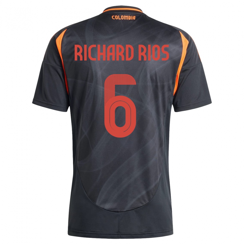 Niño Camiseta Colombia Richard Ríos #6 Negro 2ª Equipación 24-26 La Camisa Chile