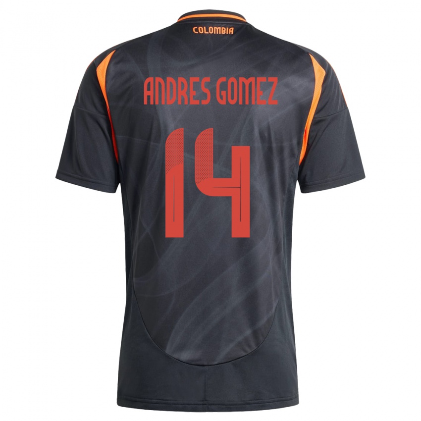 Niño Camiseta Colombia Carlos Andrés Gómez #14 Negro 2ª Equipación 24-26 La Camisa Chile