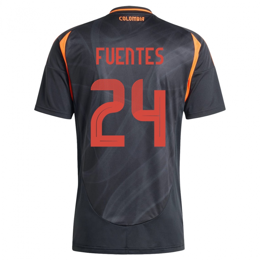 Niño Camiseta Colombia Gabriel Fuentes #24 Negro 2ª Equipación 24-26 La Camisa Chile