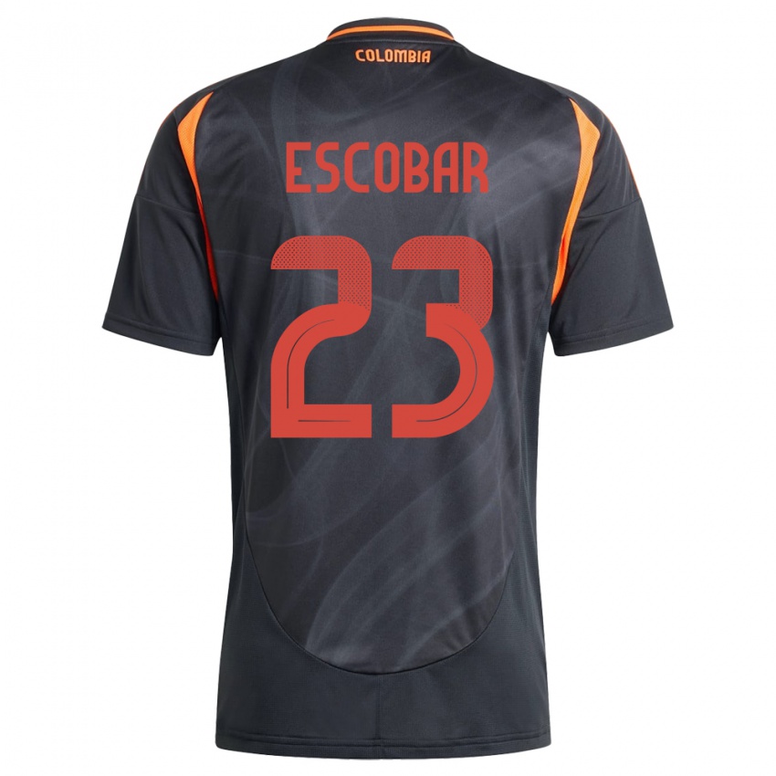 Niño Camiseta Colombia Josen Escobar #23 Negro 2ª Equipación 24-26 La Camisa Chile