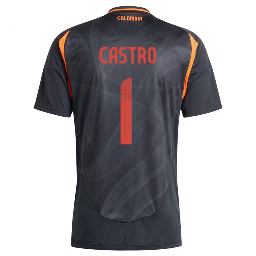 Niño Camiseta Colombia Danny Castro #1 Negro 2ª Equipación 24-26 La Camisa Chile