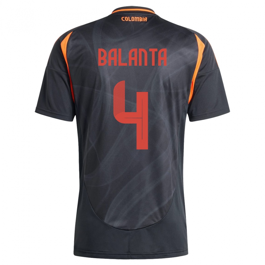 Niño Camiseta Colombia Marlon Balanta #4 Negro 2ª Equipación 24-26 La Camisa Chile