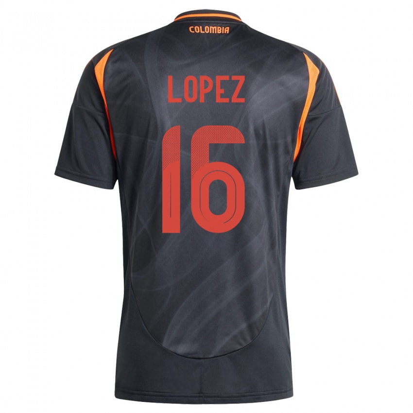 Niño Camiseta Colombia William López #16 Negro 2ª Equipación 24-26 La Camisa Chile