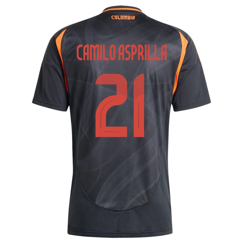 Niño Camiseta Colombia Juan Camilo Asprilla #21 Negro 2ª Equipación 24-26 La Camisa Chile