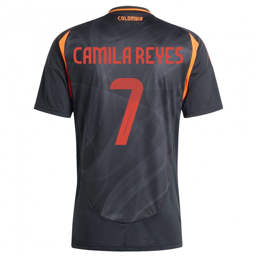 Niño Camiseta Colombia María Camila Reyes #7 Negro 2ª Equipación 24-26 La Camisa Chile