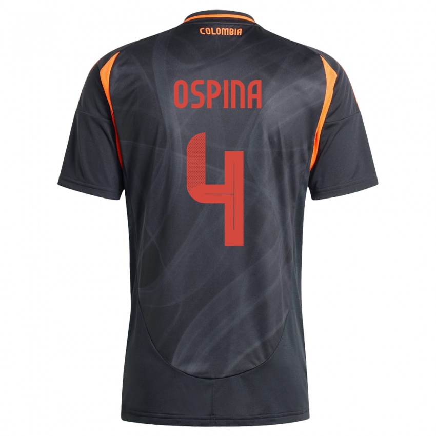 Niño Camiseta Colombia Diana Ospina #4 Negro 2ª Equipación 24-26 La Camisa Chile