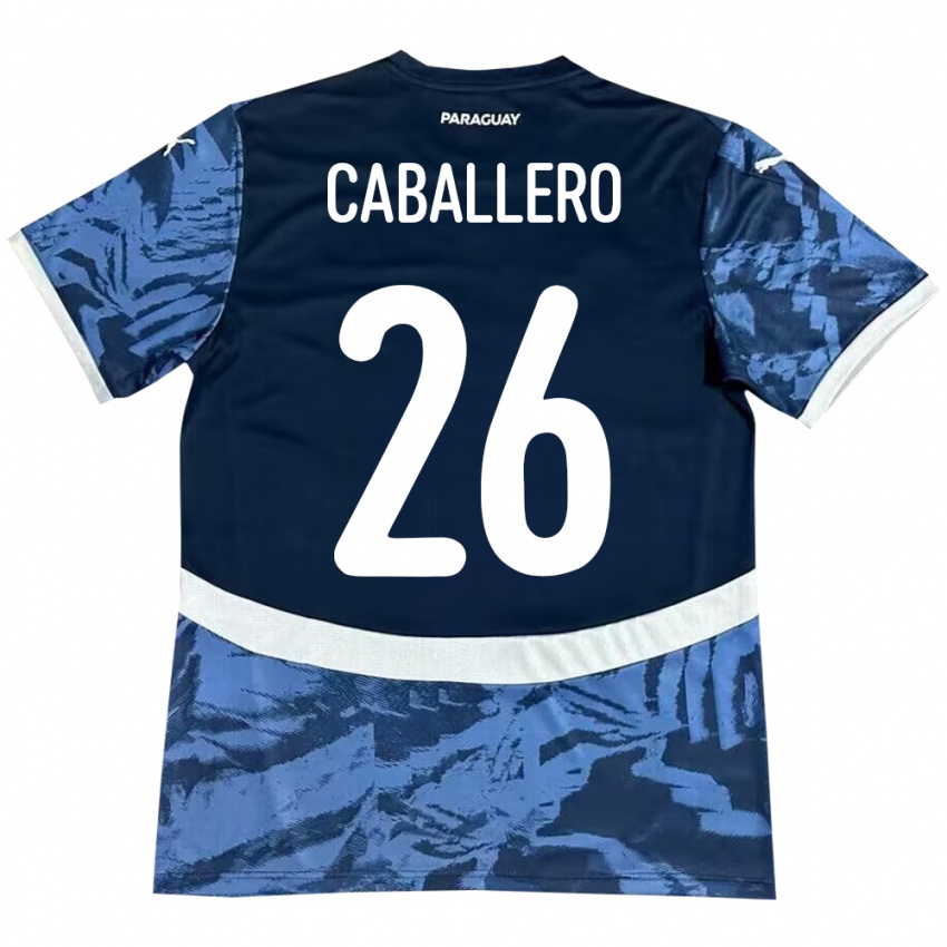 Niño Camiseta Paraguay Hernesto Caballero #26 Azul 2ª Equipación 24-26 La Camisa Chile