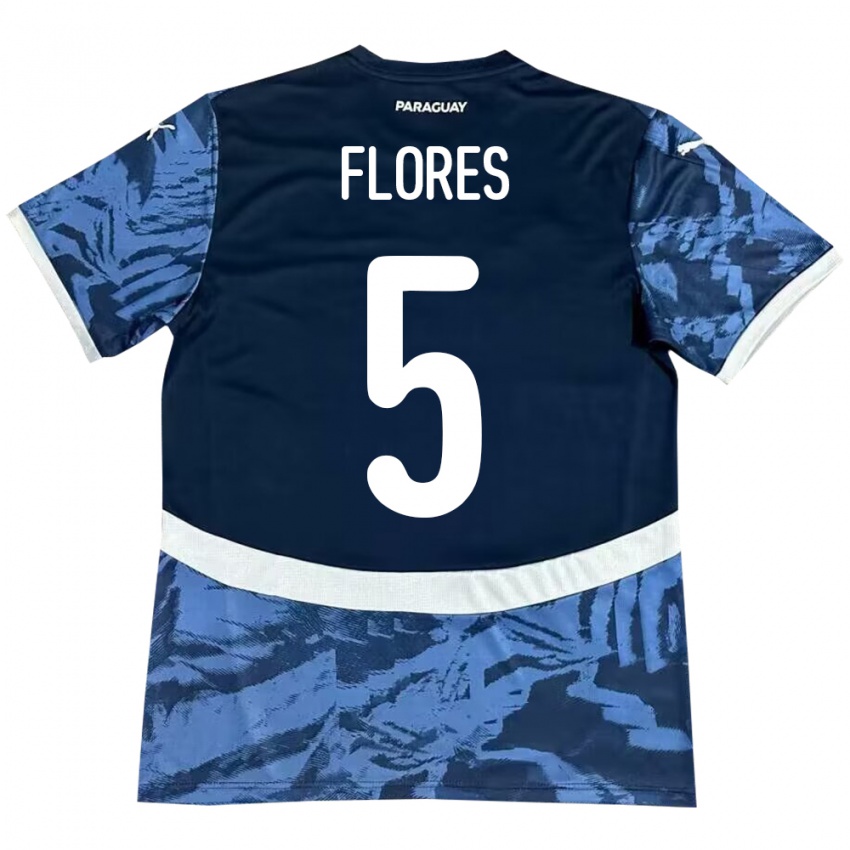 Niño Camiseta Paraguay Gilberto Flores #5 Azul 2ª Equipación 24-26 La Camisa Chile