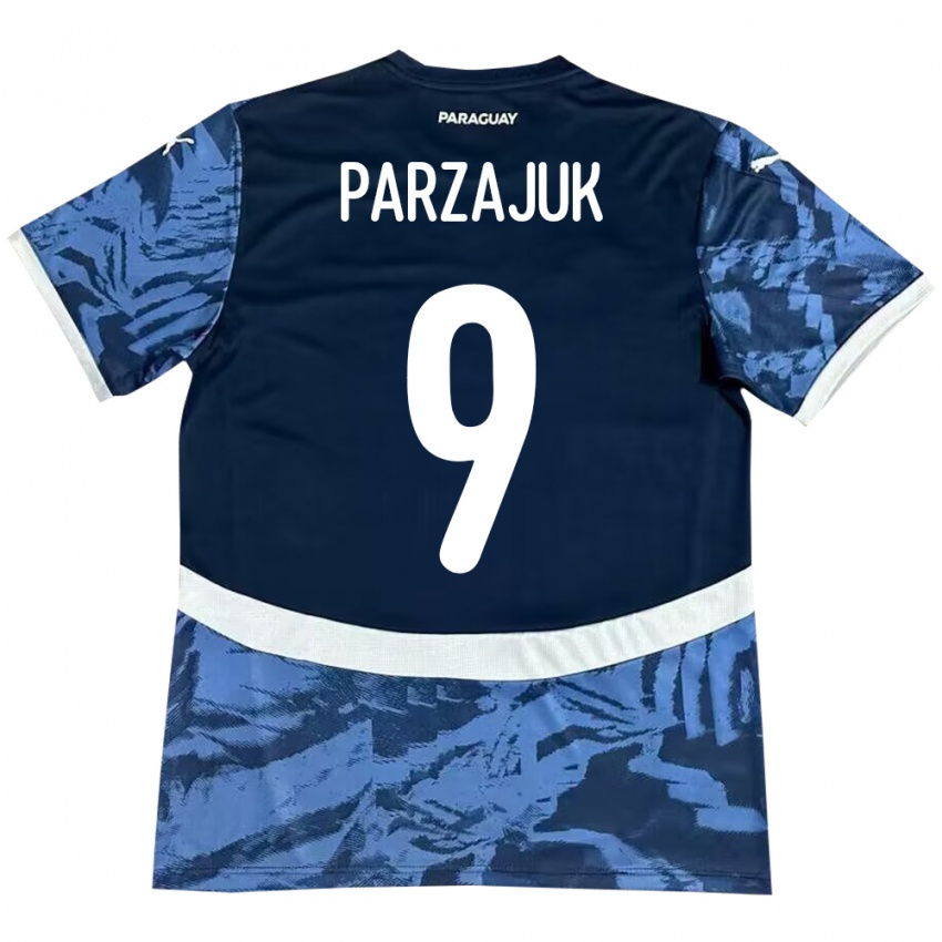 Niño Camiseta Paraguay Kevin Parzajuk #9 Azul 2ª Equipación 24-26 La Camisa Chile