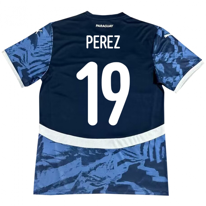 Niño Camiseta Paraguay Marcelo Pérez #19 Azul 2ª Equipación 24-26 La Camisa Chile