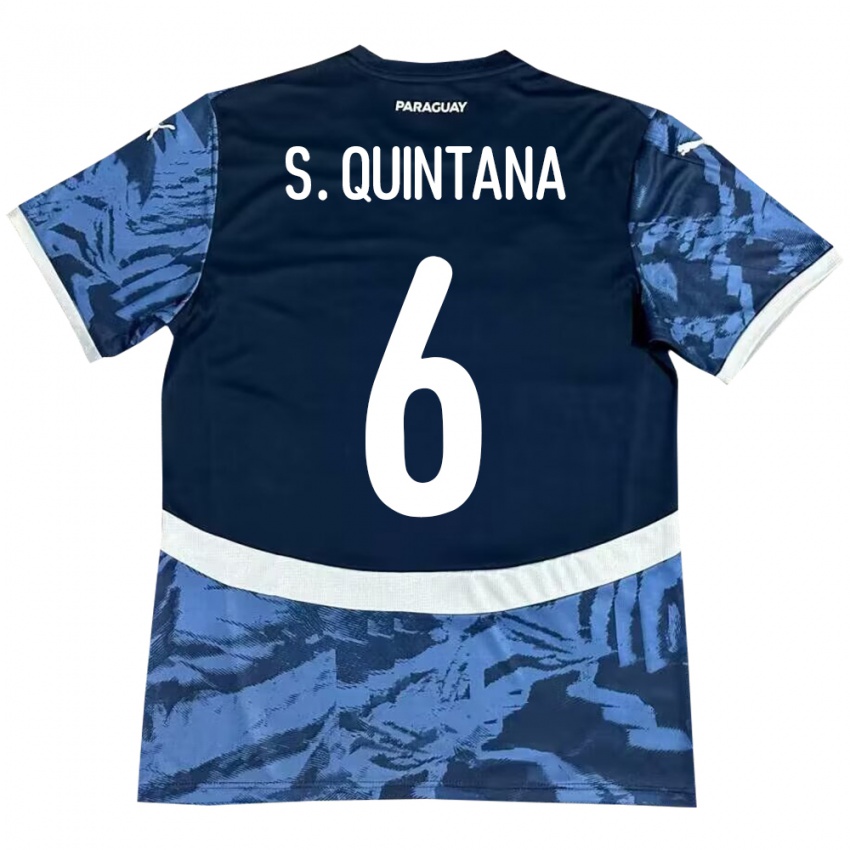 Niño Camiseta Paraguay Sebastián Quintana #6 Azul 2ª Equipación 24-26 La Camisa Chile