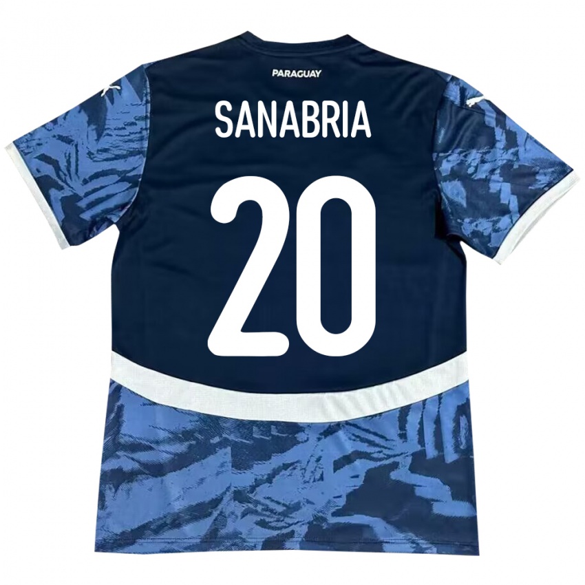 Niño Camiseta Paraguay Tobías Sanabria #20 Azul 2ª Equipación 24-26 La Camisa Chile