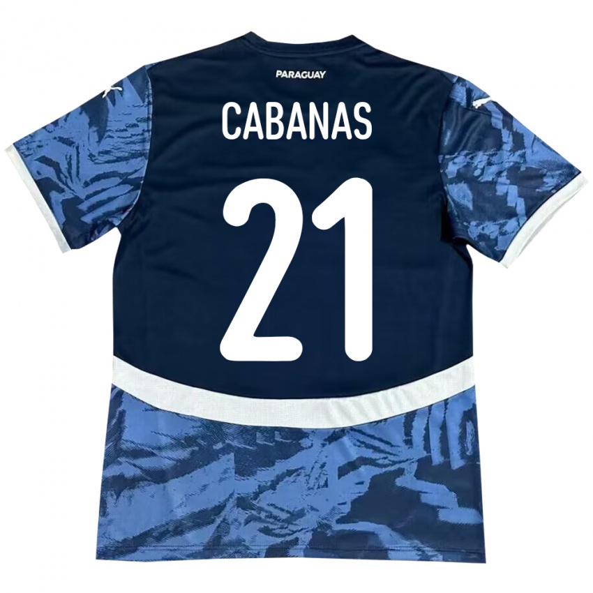 Niño Camiseta Paraguay Víctor Cabañas #21 Azul 2ª Equipación 24-26 La Camisa Chile