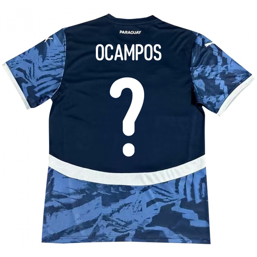 Niño Camiseta Paraguay Santiago Ocampos #0 Azul 2ª Equipación 24-26 La Camisa Chile