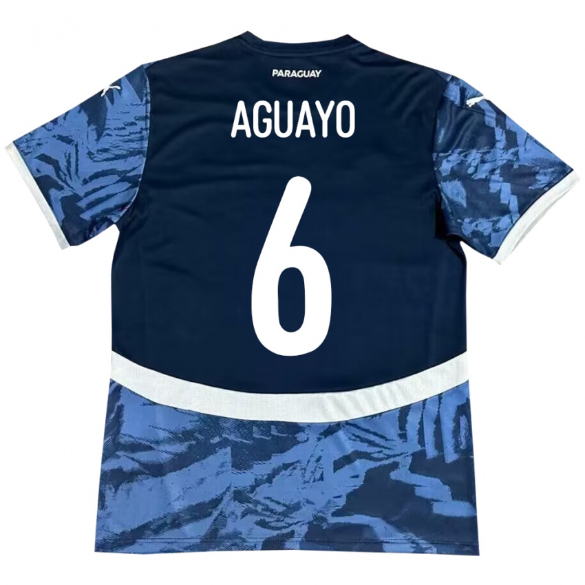 Niño Camiseta Paraguay Ángel Aguayo #6 Azul 2ª Equipación 24-26 La Camisa Chile