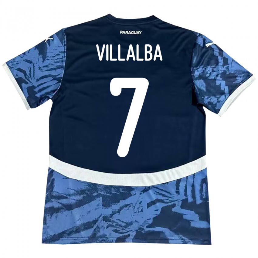 Niño Camiseta Paraguay Rodrigo Villalba #7 Azul 2ª Equipación 24-26 La Camisa Chile