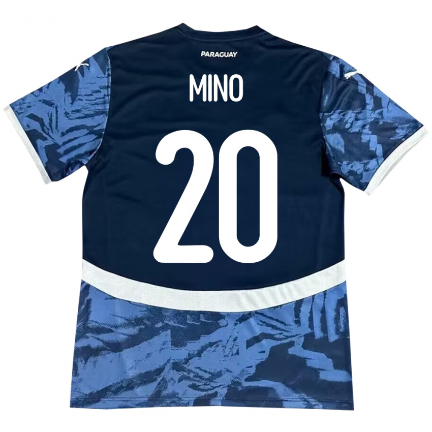 Niño Camiseta Paraguay César Miño #20 Azul 2ª Equipación 24-26 La Camisa Chile