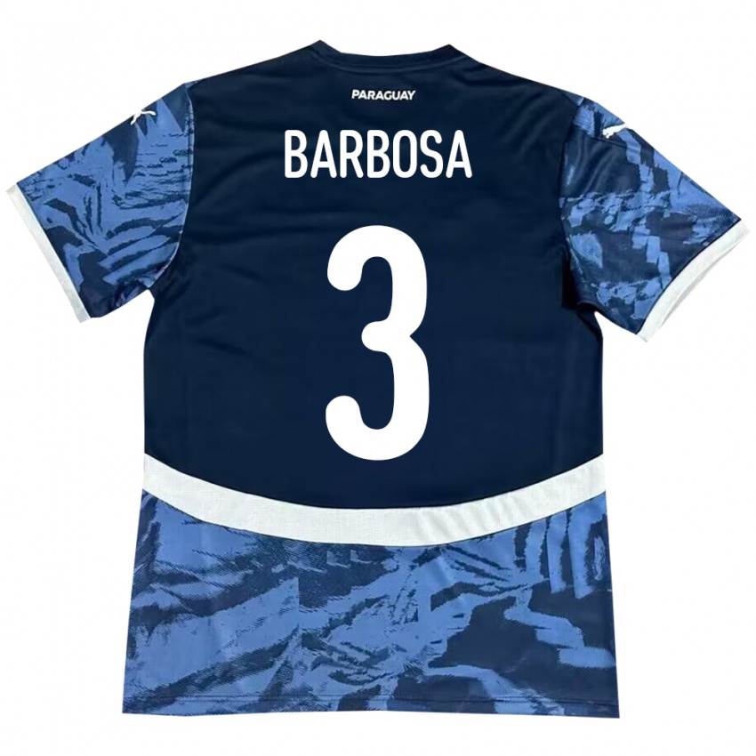 Niño Camiseta Paraguay Camila Barbosa #3 Azul 2ª Equipación 24-26 La Camisa Chile